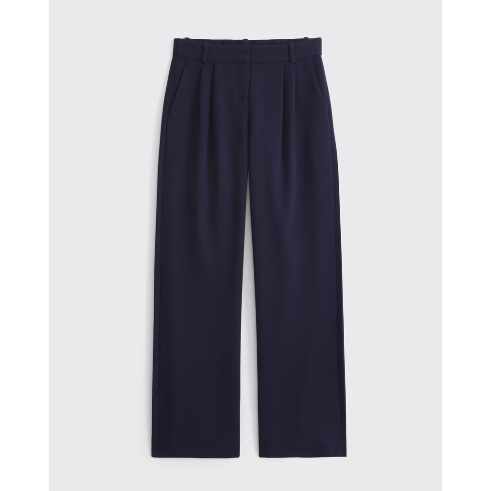 Abercrombie Curve Love Sloane Tailored Wide Leg Pants Navy Size 10 Regular